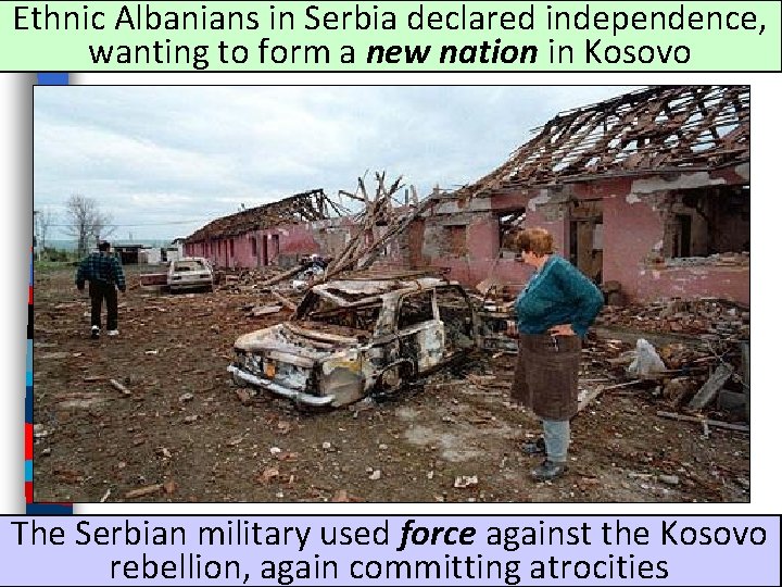 Ethnic Albanians in Serbia declared independence, wanting to form a new nation in Kosovo Ethnic Albanians in Serbia declared independence, wanting to form a new nation in Kosovo