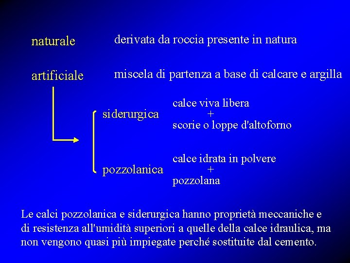 naturale derivata da roccia presente in natura artificiale miscela di partenza a base di