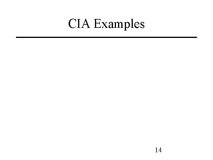 CIA Examples 14 