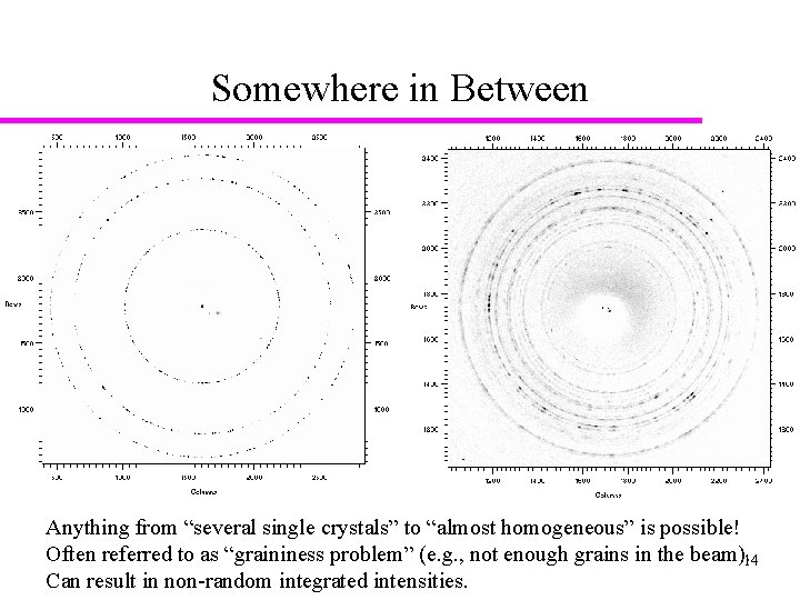Somewhere in Between Anything from “several single crystals” to “almost homogeneous” is possible! Often