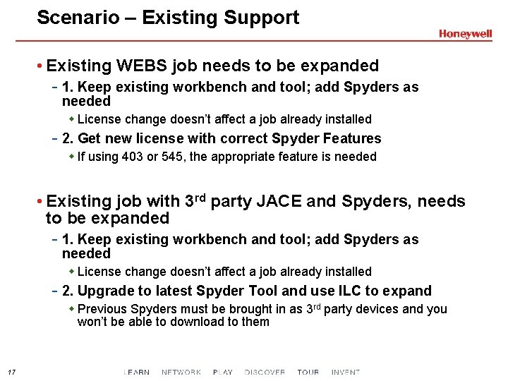 Scenario – Existing Support • Existing WEBS job needs to be expanded - 1.