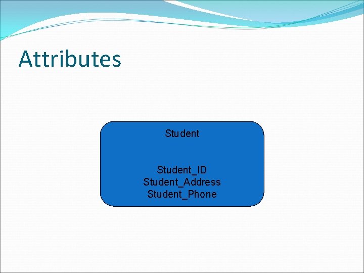 Attributes Student_ID Student_Address Student_Phone 