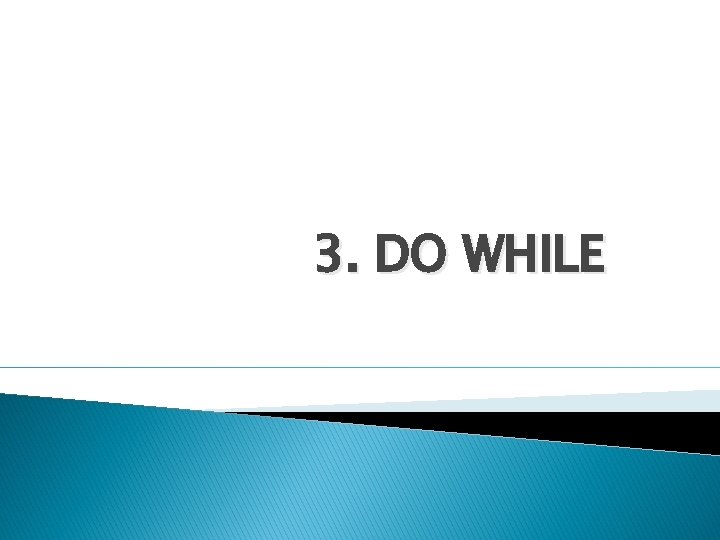 3. DO WHILE 