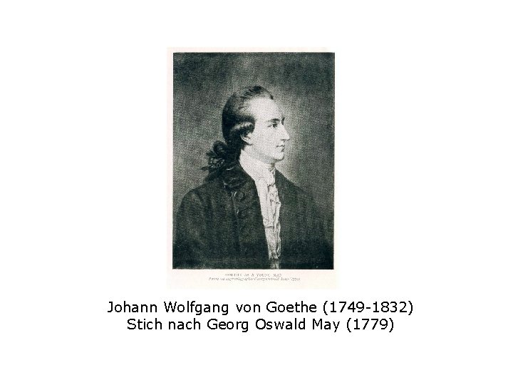Johann Wolfgang von Goethe (1749 -1832) Stich nach Georg Oswald May (1779) 