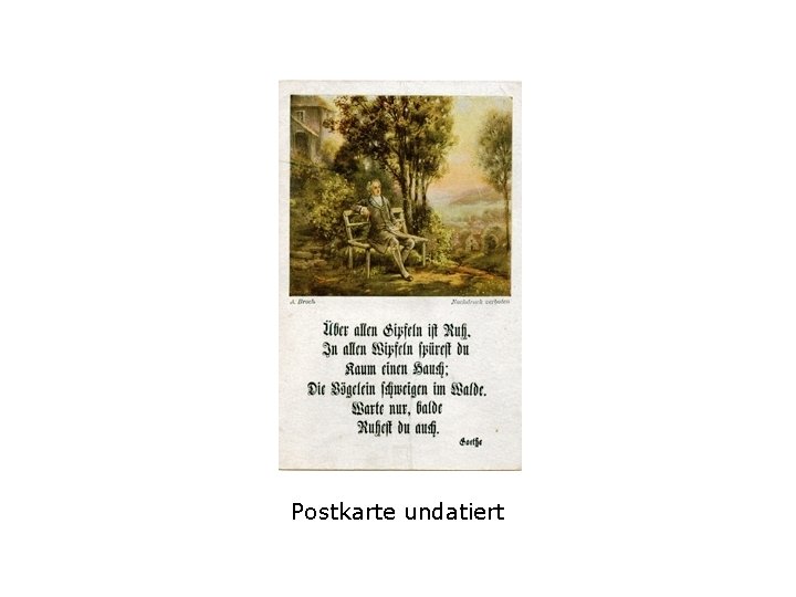 Postkarte undatiert 