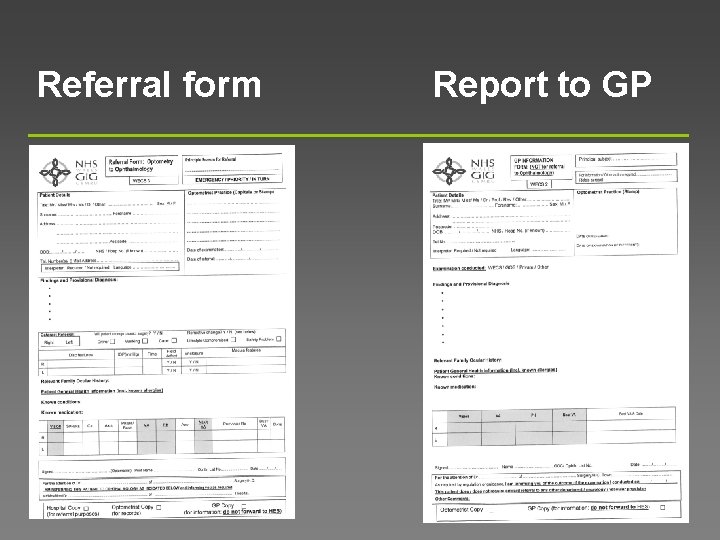 Referral form Report to GP 