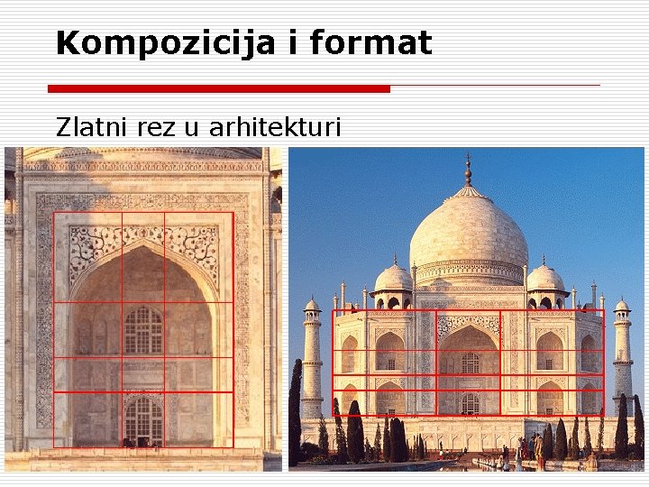 Kompozicija i format Zlatni rez u arhitekturi 