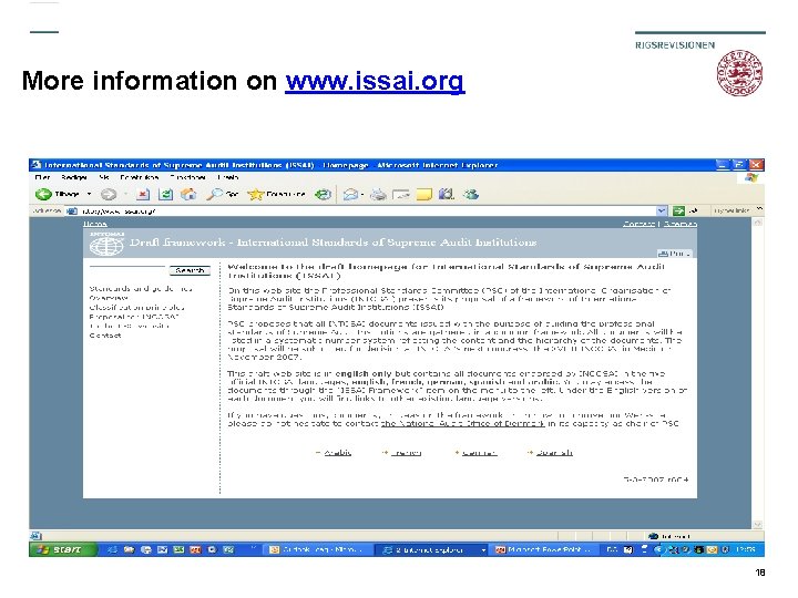 More information on www. issai. org 18 
