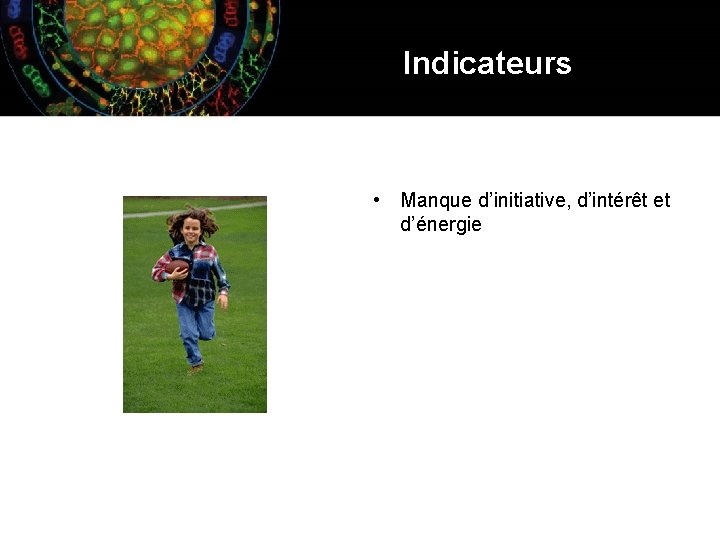 Indicateurs • Manque d’initiative, d’intérêt et d’énergie 