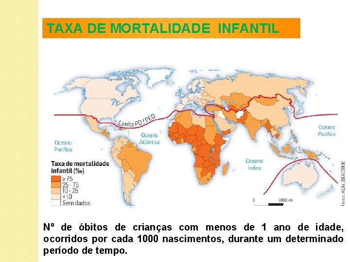 TAXA DE MORTALIDADE INFANTIL Nº de óbitos de crianças com menos de 1 ano