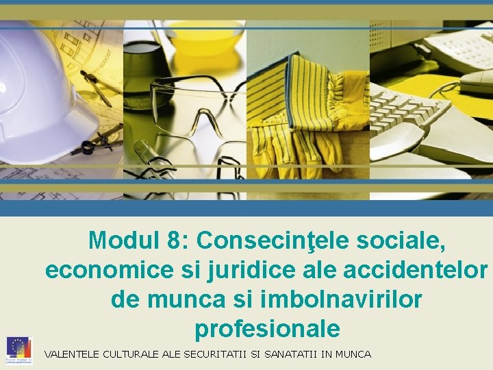 Modul 8: Consecinţele sociale, economice si juridice ale accidentelor de munca si imbolnavirilor profesionale