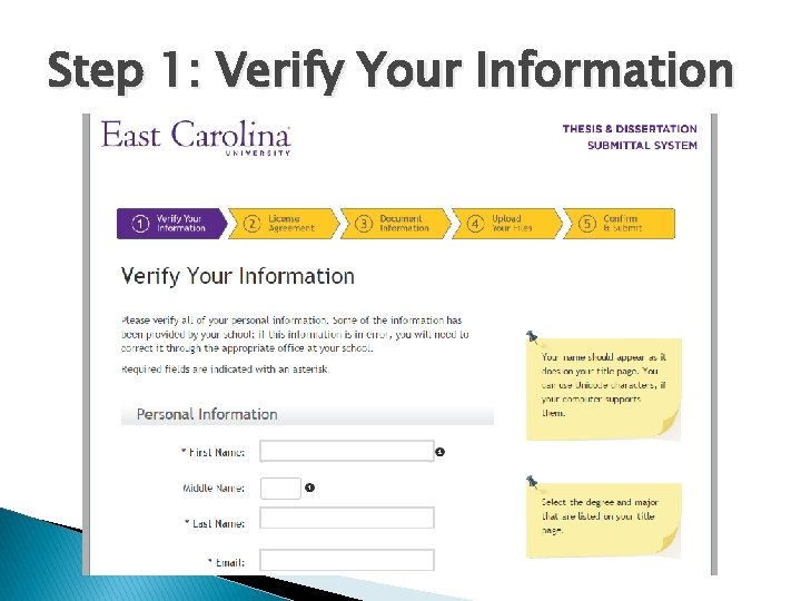 Step 1: Verify Your Information 