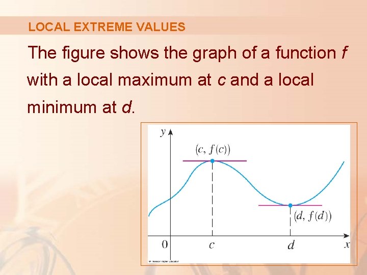 LOCAL EXTREME VALUES The figure shows the graph of a function f with a