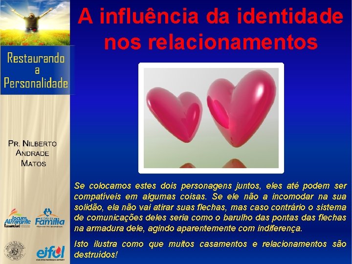 A influência da identidade nos relacionamentos Se colocamos estes dois personagens juntos, eles até