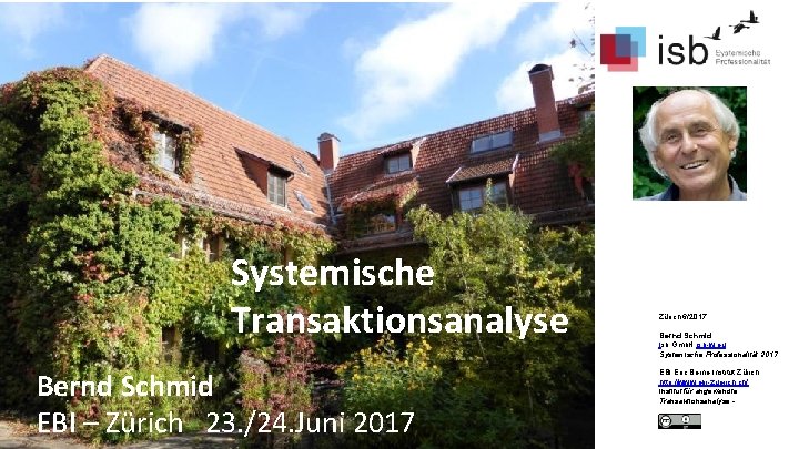 www. isb-w. eu Systemische Transaktionsanalyse Bernd Schmid EBI – Zürich 23. /24. Juni 2017