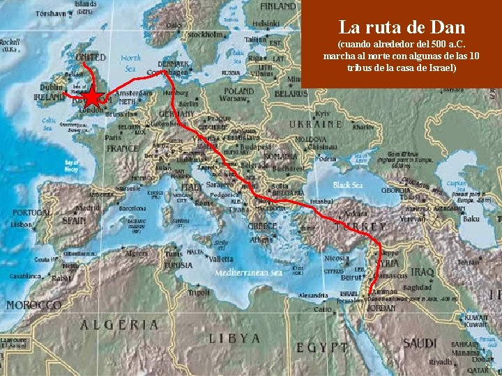 La ruta de Dan (cuando alrededor del 500 a. C. marcha al norte con