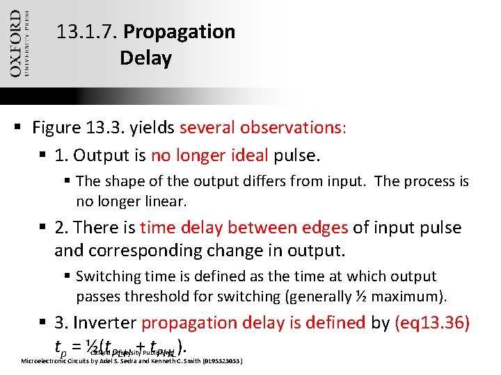 13. 1. 7. Propagation Delay § Figure 13. 3. yields several observations: § 1.