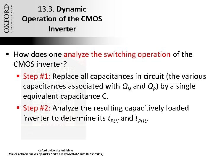 13. 3. Dynamic Operation of the CMOS Inverter § How does one analyze the