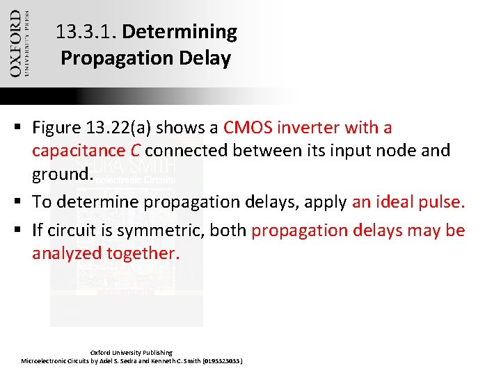 13. 3. 1. Determining Propagation Delay § Figure 13. 22(a) shows a CMOS inverter