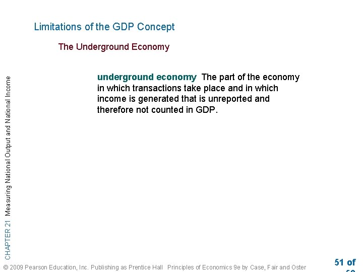 Limitations of the GDP Concept CHAPTER 21 Measuring National Output and National Income The