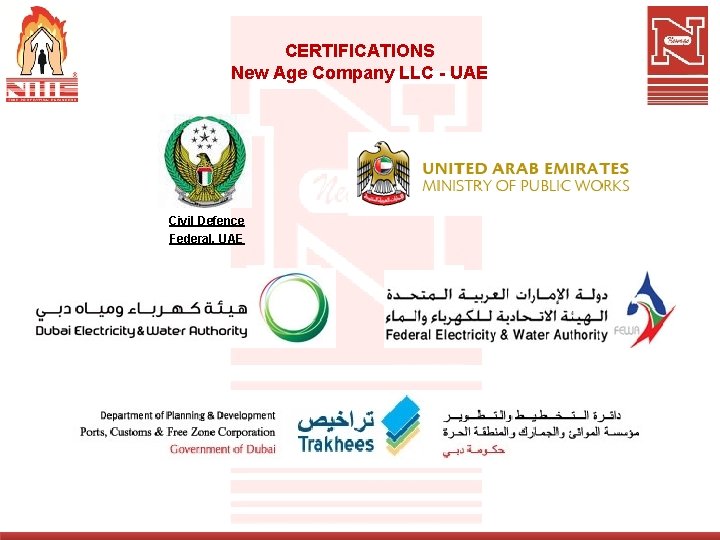 CERTIFICATIONS New Age Company LLC - UAE Civil Defence Federal, UAE 