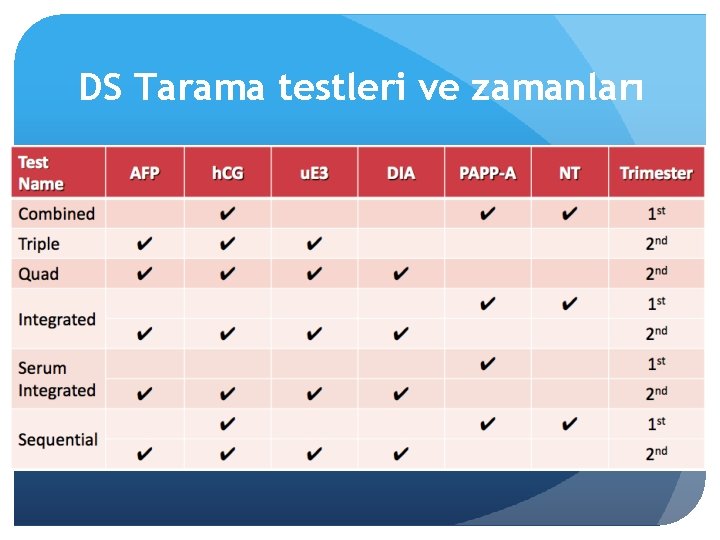 DS Tarama testleri ve zamanları 