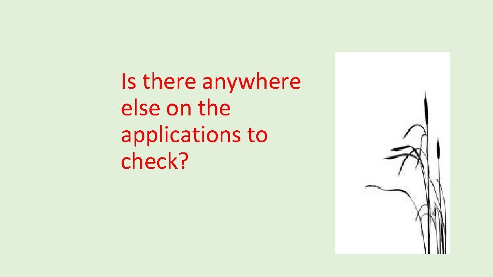 Is there anywhere else on the applications to check? 