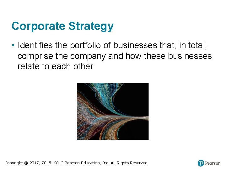 Corporate Strategy • Identifies the portfolio of businesses that, in total, comprise the company