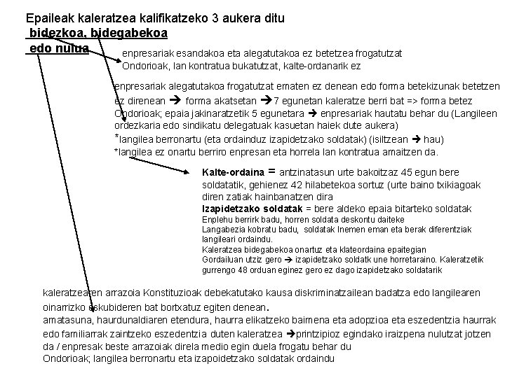 Epaileak kaleratzea kalifikatzeko 3 aukera ditu bidezkoa, bidegabekoa edo nulua enpresariak esandakoa eta alegatutakoa