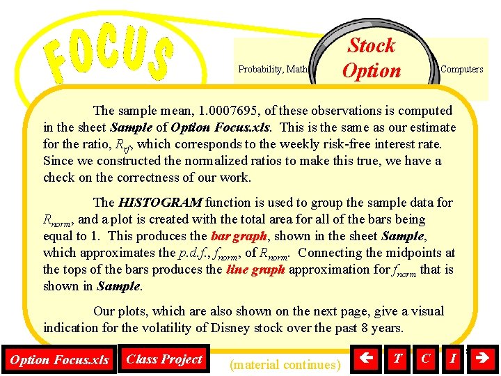 Stock Probability, Mathematics, Option Tests, Homework, Computers Pricing on the. Theproject sample mean, 1.