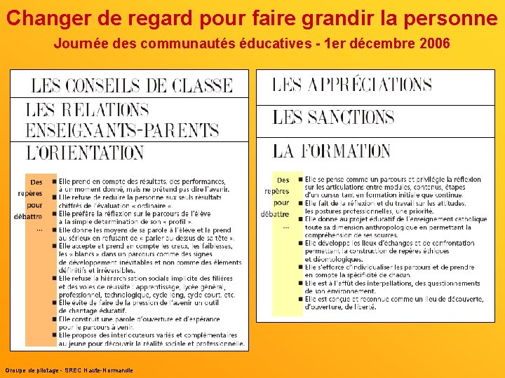 Changer de regard pour faire grandir la personne Journée des communautés éducatives - 1