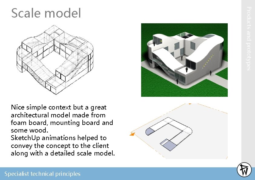 Nice simple context but a great architectural model made from foam board, mounting board