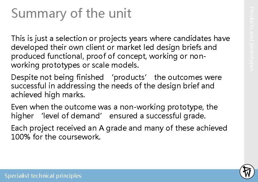 This is just a selection or projects years where candidates have developed their own