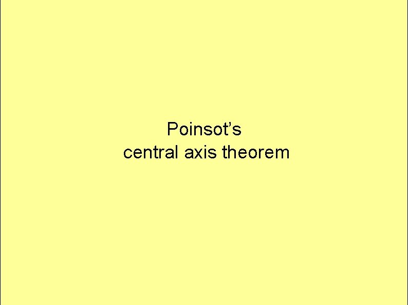 Poinsot’s central axis theorem 