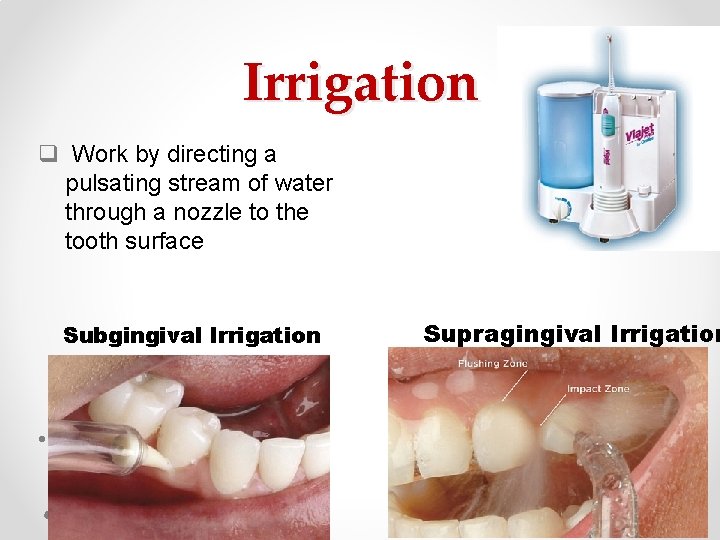 Irrigation q Work by directing a pulsating stream of water through a nozzle to Irrigation q Work by directing a pulsating stream of water through a nozzle to