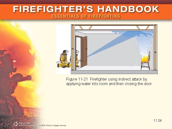 Figure 11 -21 Firefighter using indirect attack by applying water into room and then