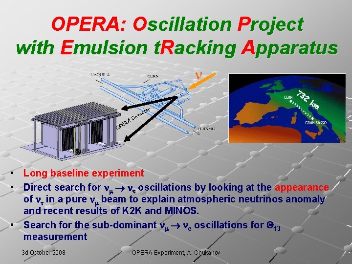 Oscillation Project OPERA Experiment Status Report A Chukanov On behalf