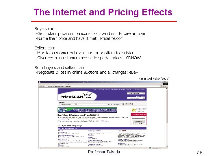 The Internet and Pricing Effects Buyers can: -Get instant price comparisons from vendors: Price.