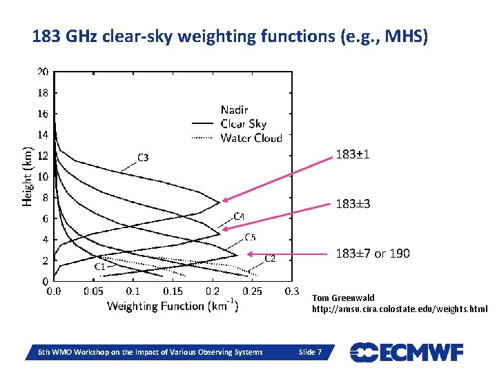 183 GHz clear-sky weighting functions (e. g. , MHS) 183± 1 183± 3 183± 183 GHz clear-sky weighting functions (e. g. , MHS) 183± 1 183± 3 183±