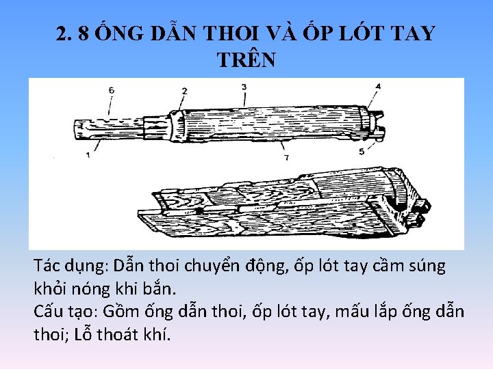 2. 8 ỐNG DẪN THOI VÀ ỐP LÓT TAY TRÊN Tác dụng: Dẫn thoi 2. 8 ỐNG DẪN THOI VÀ ỐP LÓT TAY TRÊN Tác dụng: Dẫn thoi