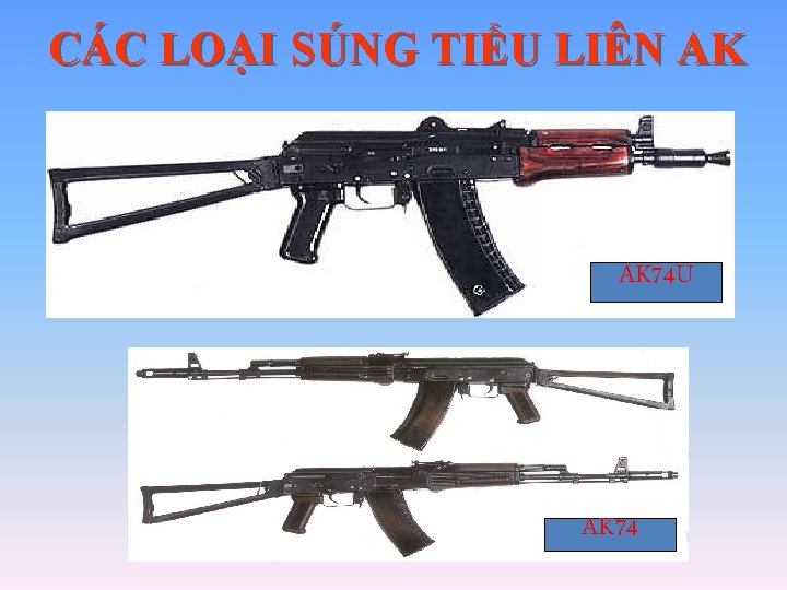 CÁC LOẠI SÚNG TIỂU LIÊN AK AK 74 U AK 74 CÁC LOẠI SÚNG TIỂU LIÊN AK AK 74 U AK 74