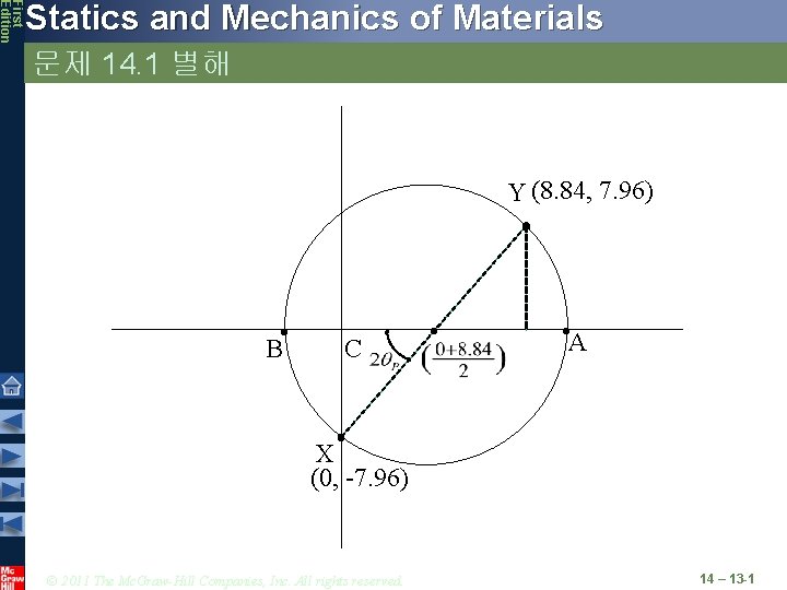 First Edition Statics and Mechanics of Materials 문제 14. 1 별해 Y (8. 84, First Edition Statics and Mechanics of Materials 문제 14. 1 별해 Y (8. 84,