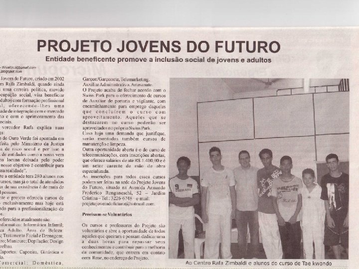 História do Projeto 