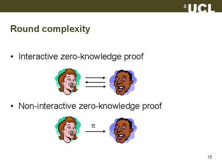 Round complexity • Interactive zero-knowledge proof • Non-interactive zero-knowledge proof 15 