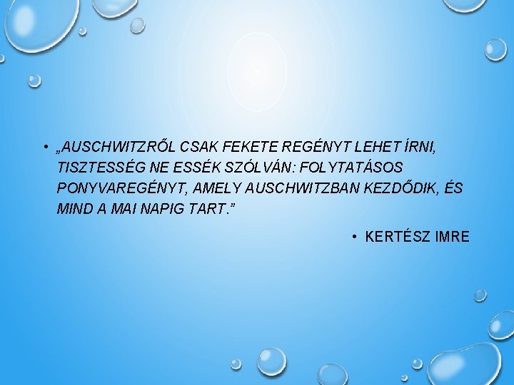  • „AUSCHWITZRŐL CSAK FEKETE REGÉNYT LEHET ÍRNI, TISZTESSÉG NE ESSÉK SZÓLVÁN: FOLYTATÁSOS PONYVAREGÉNYT,