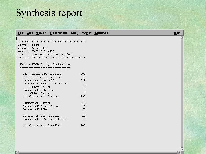 Synthesis report 