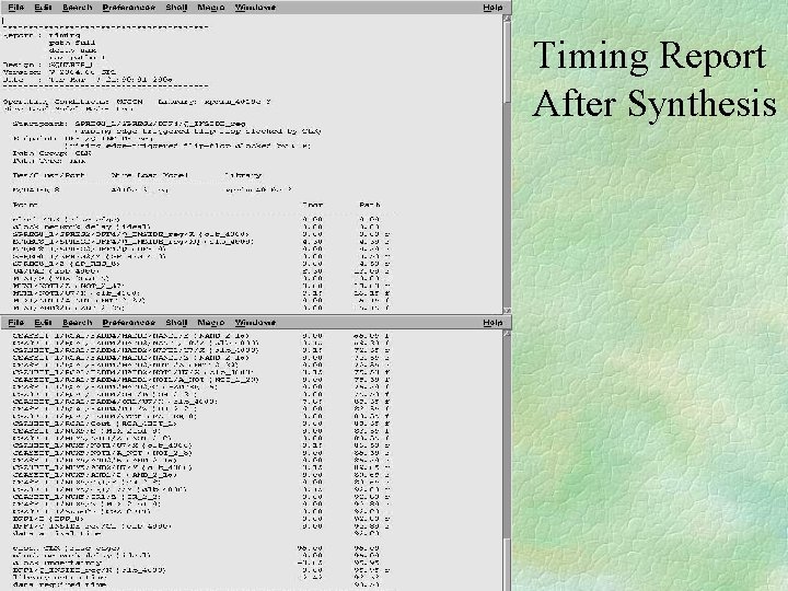 Timing Report After Synthesis 