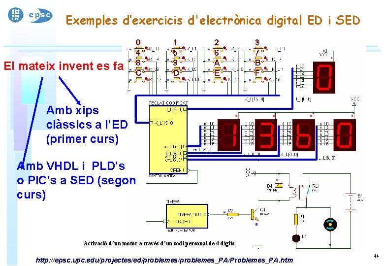 Exemples d’exercicis d'electrònica digital ED i SED El mateix invent es fa Amb xips