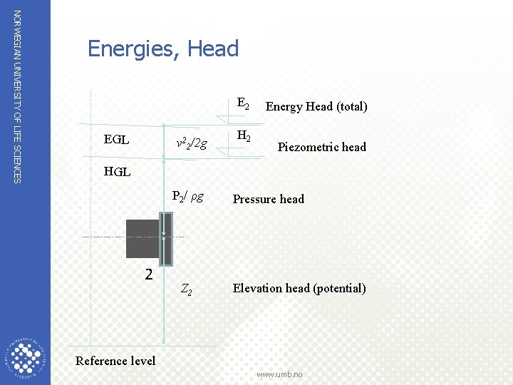 NORWEGIAN UNIVERSITY OF LIFE SCIENCES Energies, Head E 2 EGL v 22/2 g H