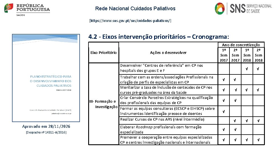 Rede Nacional Cuidados Paliativos [https: //www. sns. gov. pt/sns/cuidados-paliativos/] 4. 2 - Eixos intervenção